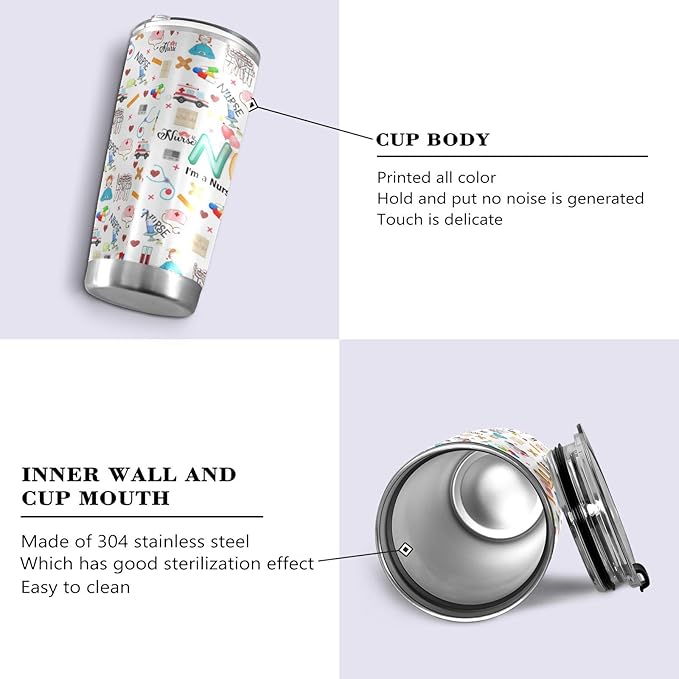 JUDIAN Nurse Tumblers - 20oz Coffee Travel Mug Gifts for Women