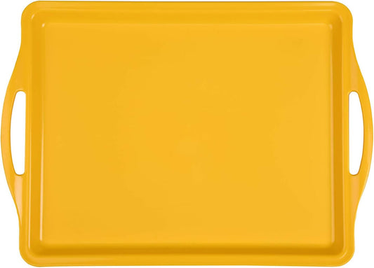 Mintra Home Durable Serving Tray - (6pk, Yellow) Unbreakable, Breakfast, Cafeteria, Fast Food, Handles