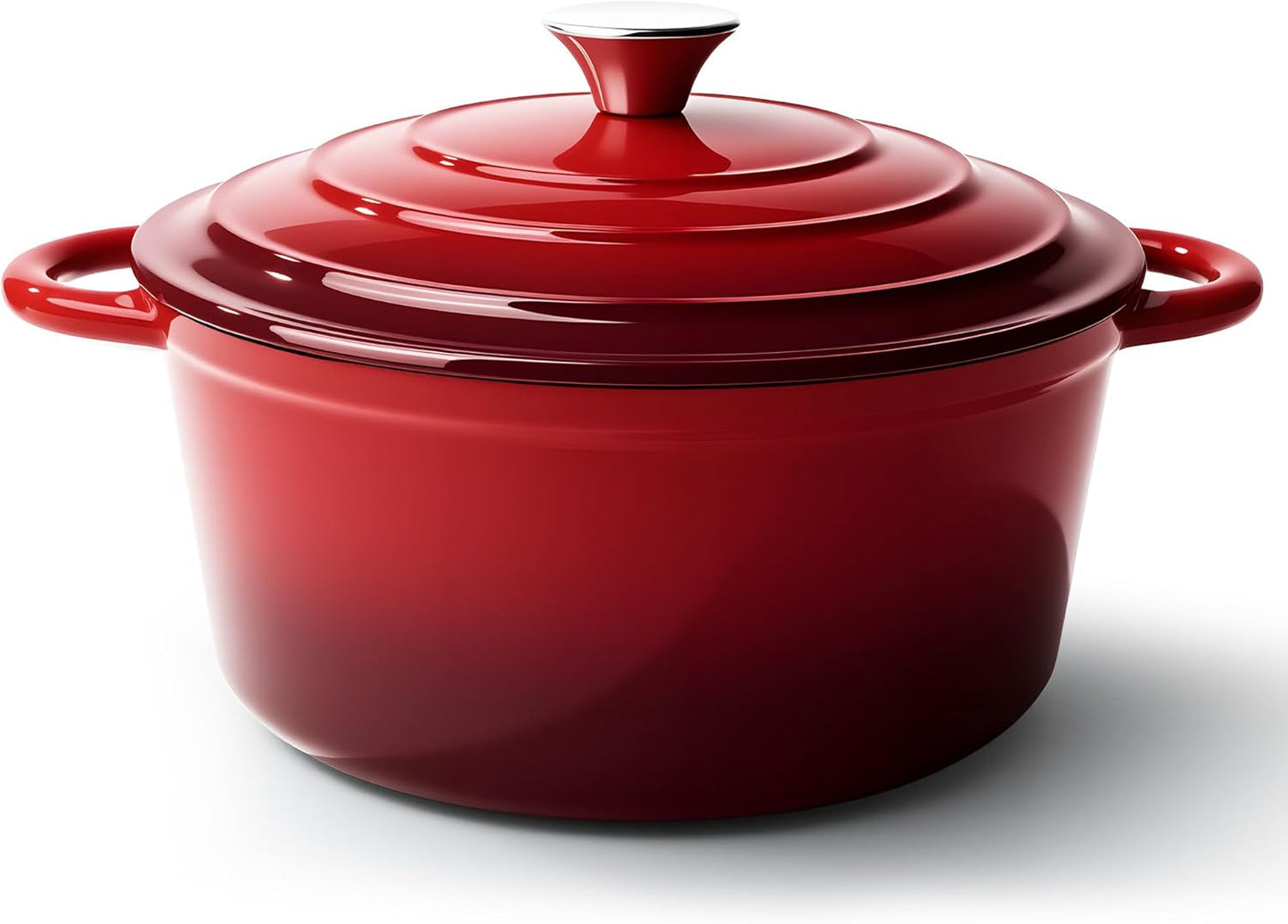 4.5 Quart Dutch Oven Pot with Lid, Non Stick Enameled Cast Iron Dutch Oven for Bread Baking,Heavy-Duty, Oven Safe Ceramic Cookware Up to 500°F for Baking, Braising, Stews, Roasting, Red