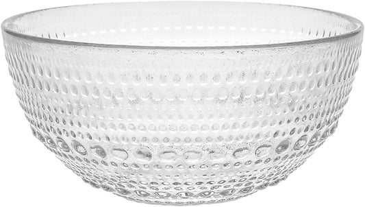 FORTESSA Jupiter Beaded Hobnail Glass Vintage Themed Dinnerware Set, 13.5 Ounce All-Purpose Glass Bowl (Set of 6) Dishwasher-Safe, Clear