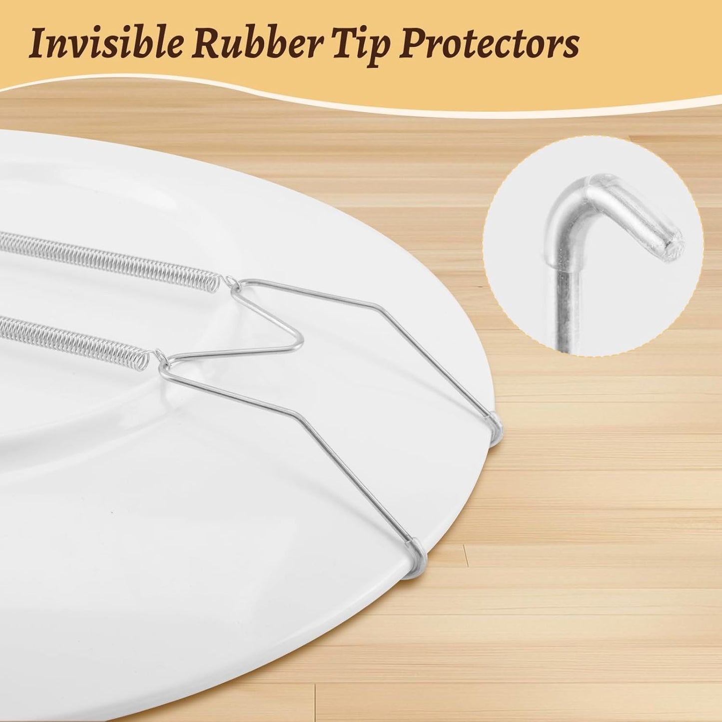 2 Pack Plate Hangers for The Wall Suitable for 4-5 inch Small Decorative Plate, Invisible Stainless Steel Plate Hangers for Display with Wall Hooks, for Plates/Platter/Dish/Picture(Silver)