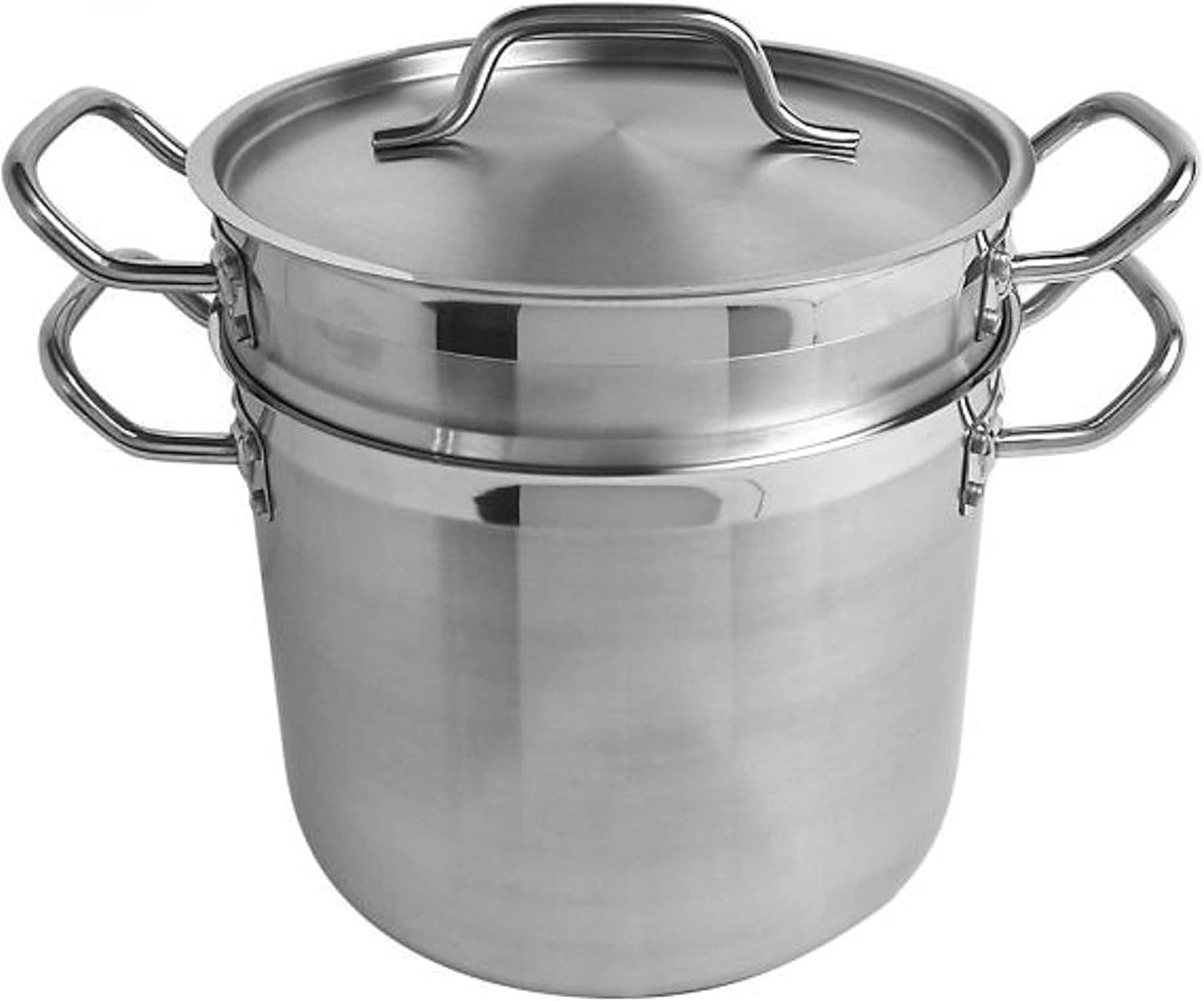 TrueCraftware-8 Quart Stainless Steel Double Boiler 3 Piece Set- Steam Melting Pot Cookware Stainless Steel Double Boiler Pot for Melting Chocolate Candy Butter and Cheese Dishwasher & Oven Safe