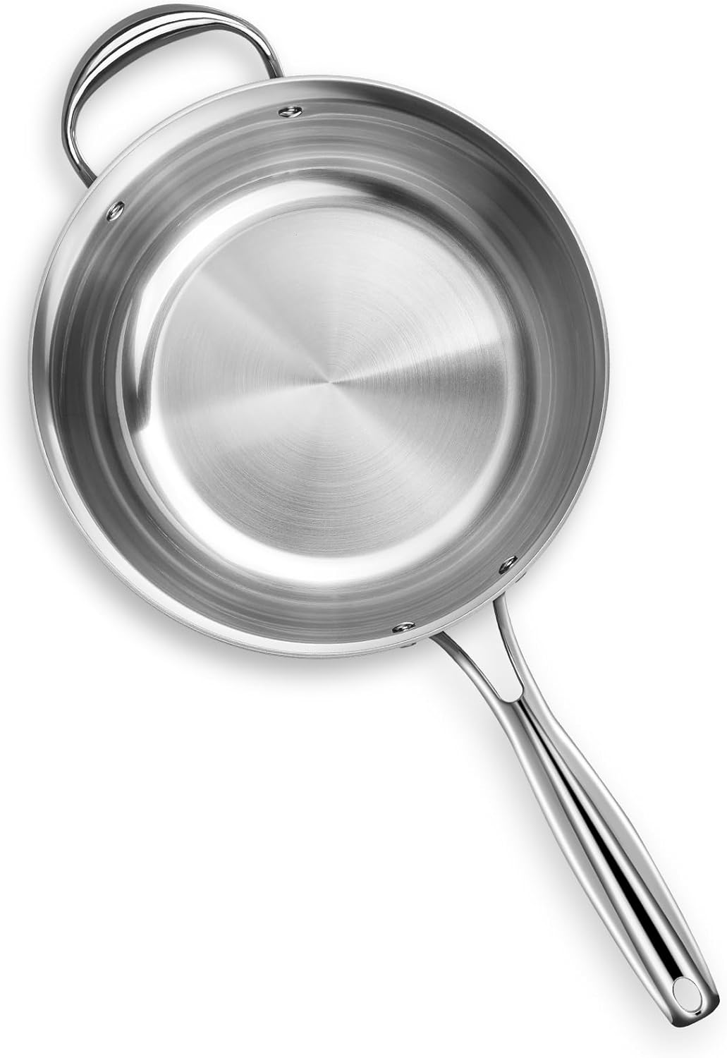 KEAWELL K3 Premium 4-Quart Tri-Ply Stainless Steel Sauté Pan with Lid, Induction & Oven Safe up to 600°F, Even Heating, Professional Cookware for All Stovetops (4-Qt)