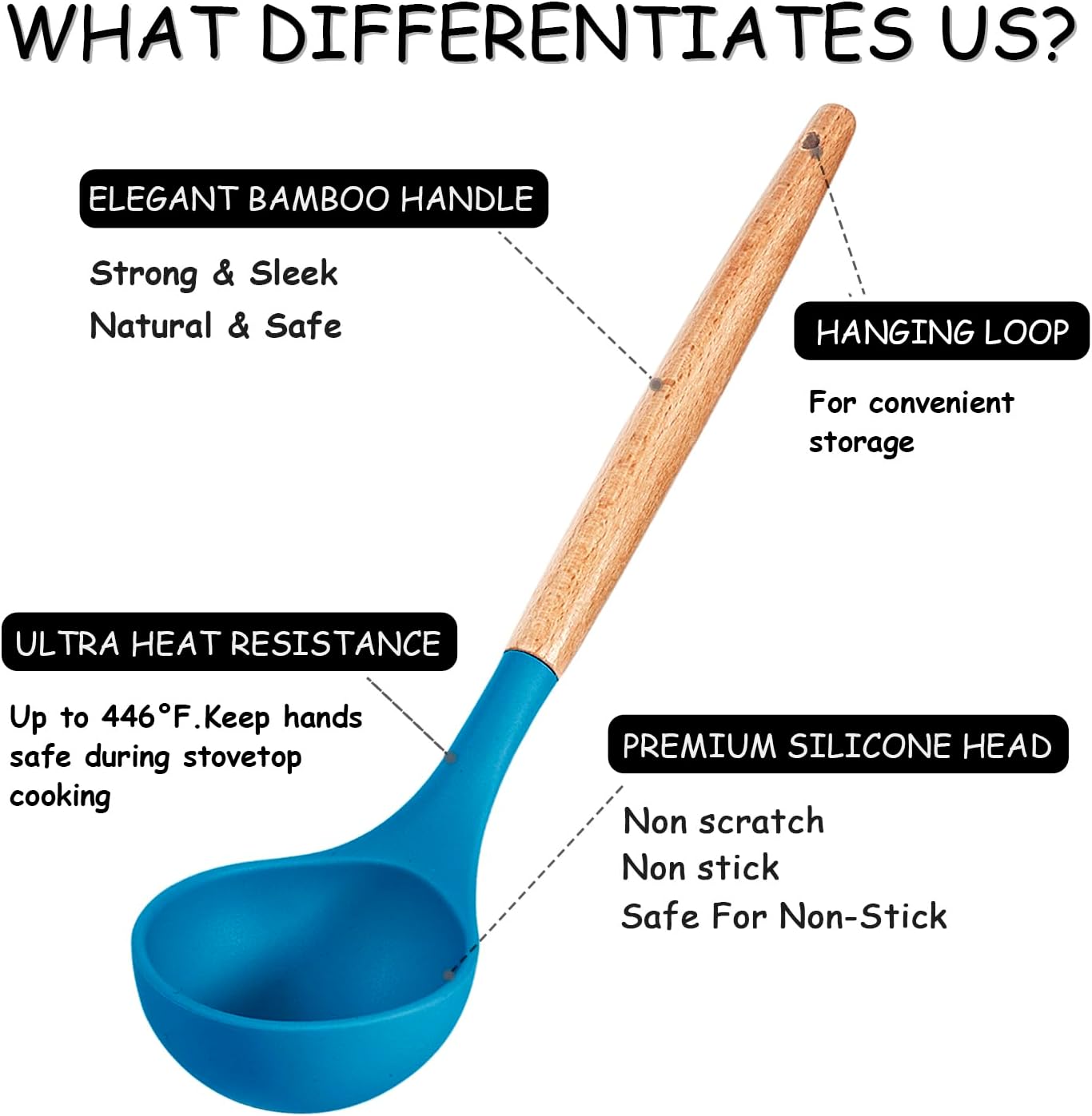 MIBOTE 17 Pcs Silicone Cooking Kitchen Utensils Set with Holder, Wooden Handles BPA Free Silicone Turner Tongs Spatula Spoon Kitchen Gadgets Utensil Set for Nonstick Cookware (Blue)