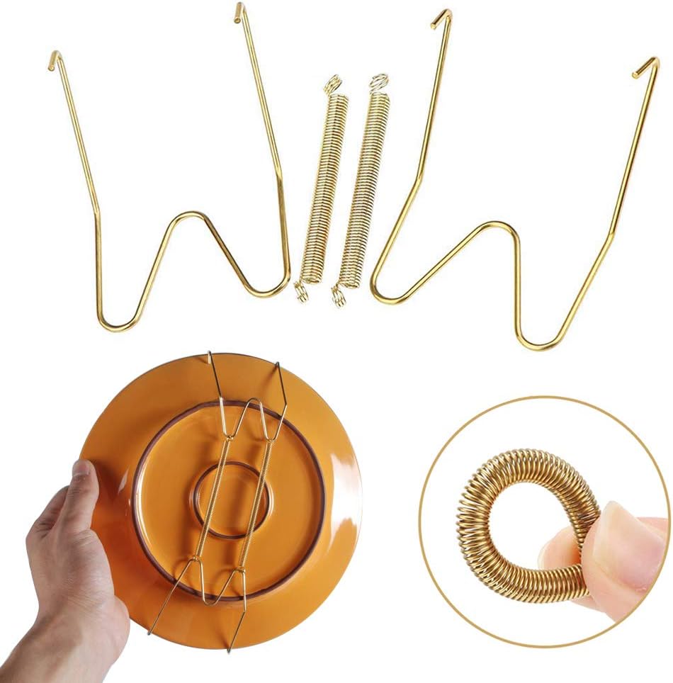 12 Pack Wall Plate Hangers 6/8/10 Inch Invisible Vertical Plate Holders with 12Pcs Wall Hooks for Decorative Plates Antique Plates and Art