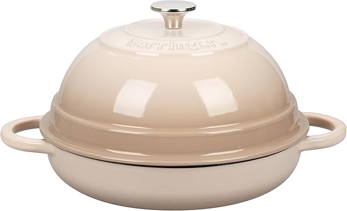 Cast Iron Enameled Dutch Oven Pot with Lid for Bread Baking, Bread Oven, 6 Quart, Latte