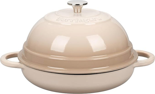 Cast Iron Enameled Dutch Oven Pot with Lid for Bread Baking, Bread Oven, 6 Quart, Latte