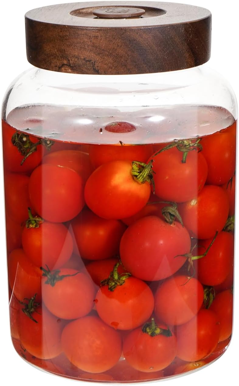 Glass Spice Jars Seasoning Containers Small Glass Jars with Lids Airtight Food Storage Canister for Kitchen Pantry Sugar Tea Coffee Bean Nuts Cookies Herbs Salt (60oz(1800ml)*1 pack)