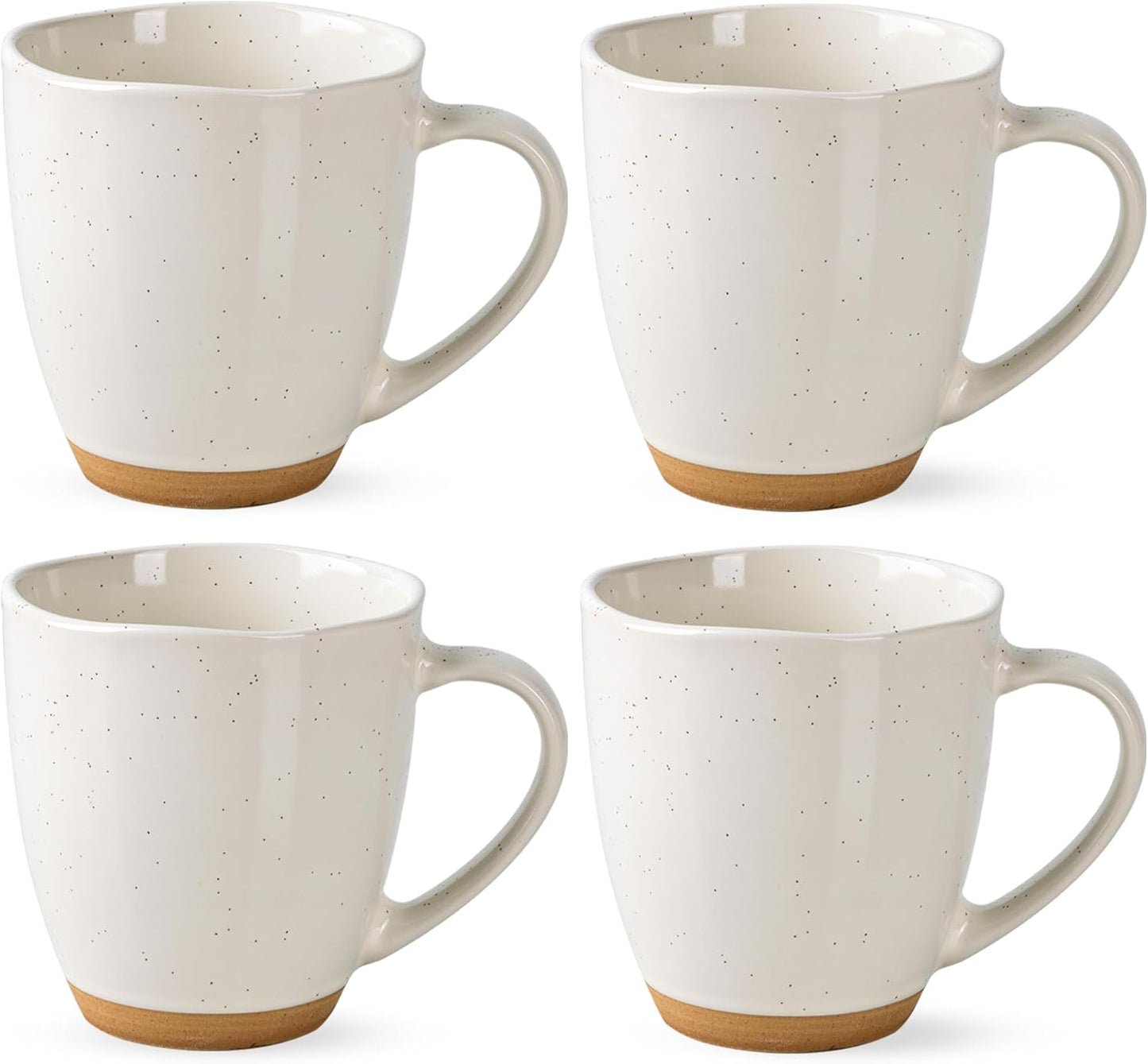 AmorArc 12oz Coffee Mugs, Ceramic Coffee Mugs set of 4 for Man, Woman, Dad, Mom, Modern Coffee Cups with handle for Latte/Cappuccino/Milk/Cocoa. Dishwasher&Microwave Safe, Light Beige