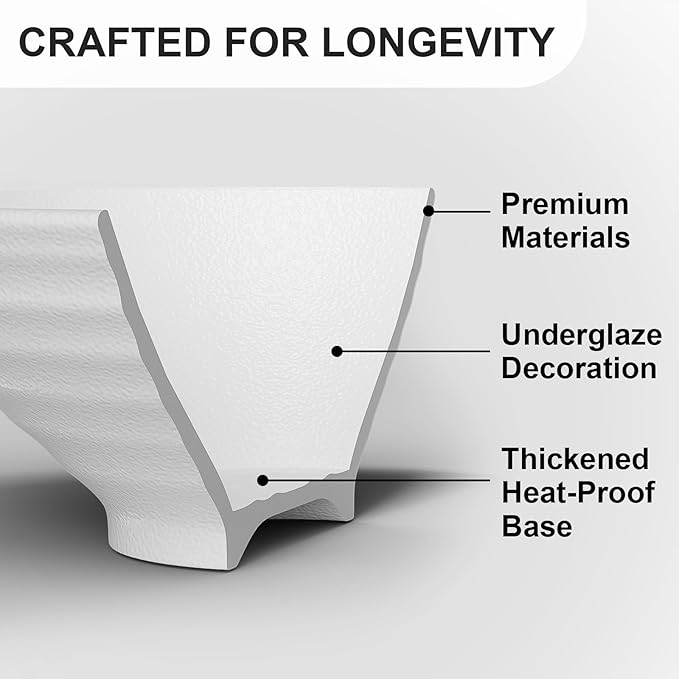 9.4Inch Ceramic Ramen Bowl Set of 2 (9 Piece) - Porcelain Japanese Salad Noodles Cereal Fruit Pasta Soup Large Bowls with Recipes Chopsticks Forks Spoons for Men Women Gift Microwave Dishwasher Safe