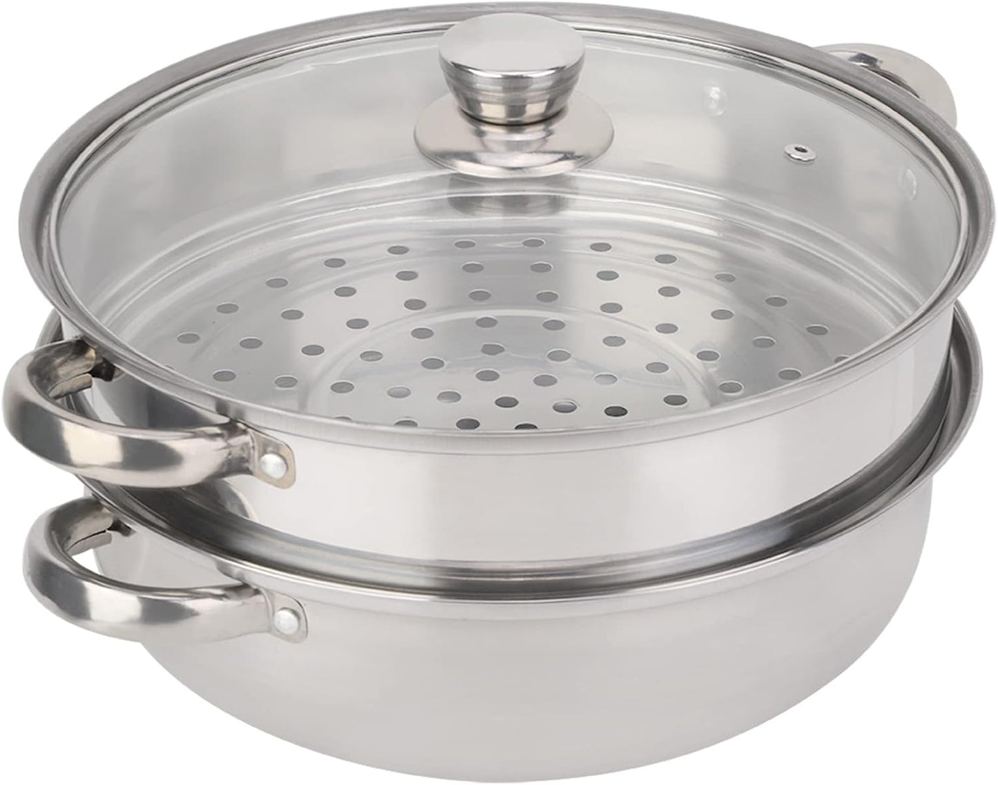 Stainless Steel Steamer Food Steamer Basket Double Boiler for Stove Top Pasta Pot Cookware Set for Kitchen Cooking