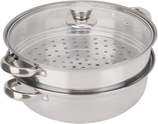Stainless Steel Steamer Food Steamer Basket Double Boiler for Stove Top Pasta Pot Cookware Set for Kitchen Cooking