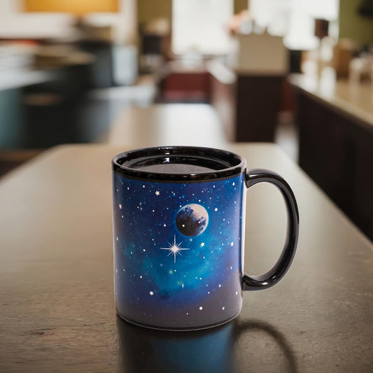 Kmiles Heat Changing Starry Earth Moon Mug Colour Changing Magical Coffee Mug Tea Cup 12 Ounce - Novelty for Xmas Funny Gifts