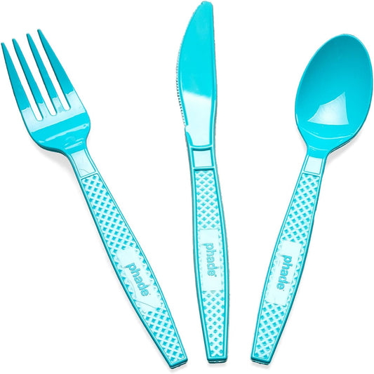 phade 100% Compostable Cutlery Set – 675 Utensils - BPI Certified Forks, Knives & Spoons in Wrapped Compostable Packaging, 6.1–7.1 Inch Sustainable Disposable Utensils – Made in USA