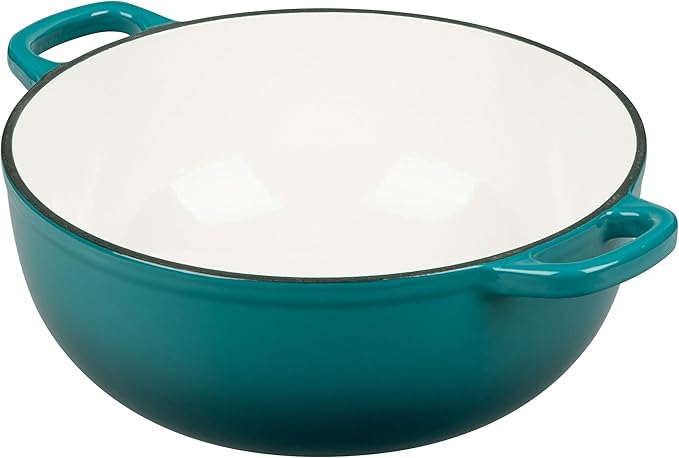 Enameled Cast Iron Dutch Oven Pot with Lid for Sourdough Bread Baking, Bread Dutch Ovens, Cooking Pots, 5 Quart, Darkcyan