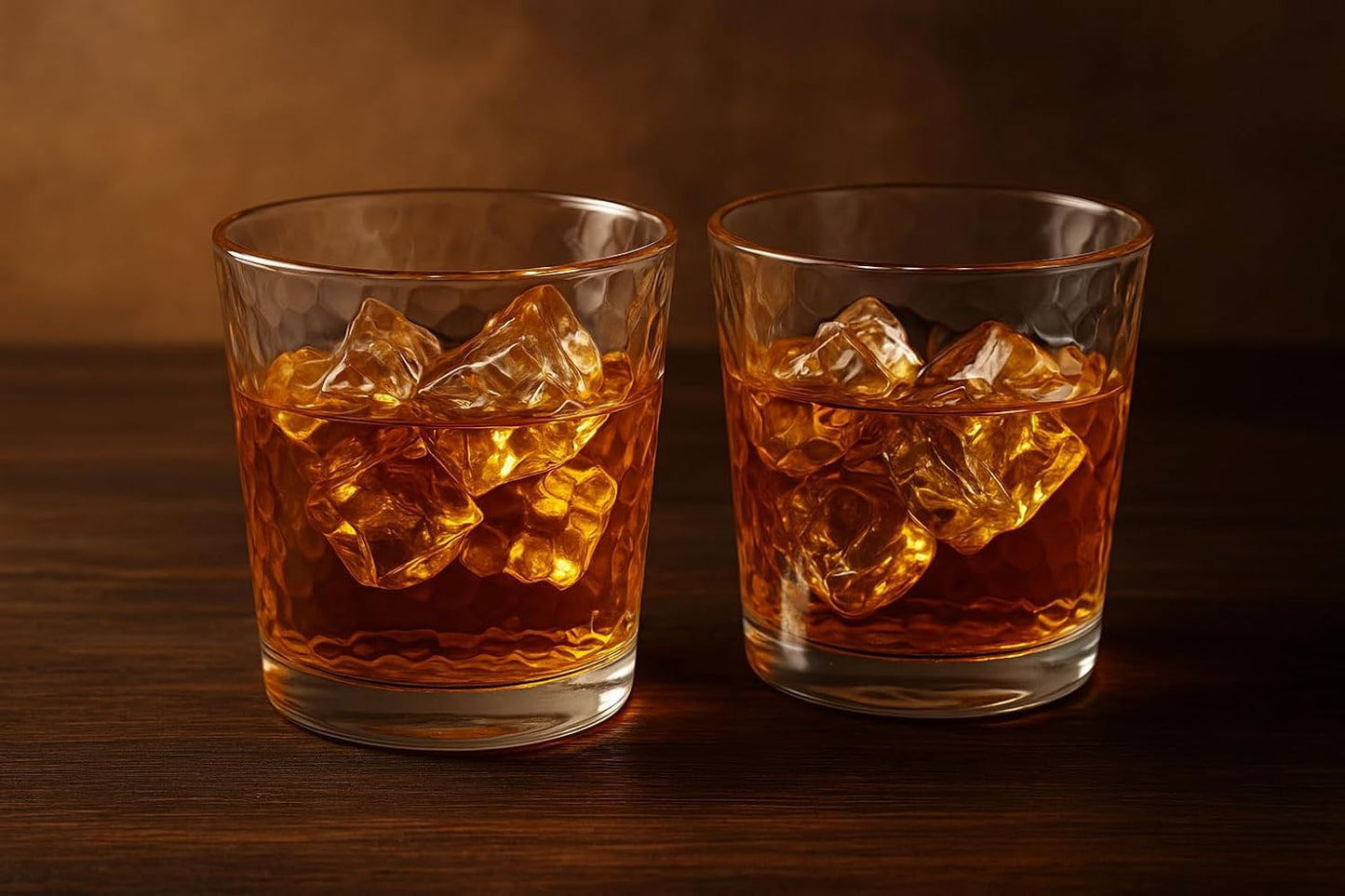 Crinkle Whiskey Glasses 12oz - Set of 4 Unique Textured Glassware for Bourbon, Scotch, Old Fashioned Cocktails - Dishwasher Safe Rocks Glasses Tumbler Set – Gift Ready Box