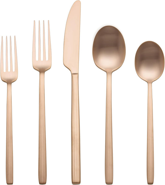 Oneida 898358 Dean Satin Rose Gold 20-Piece Flatware Set