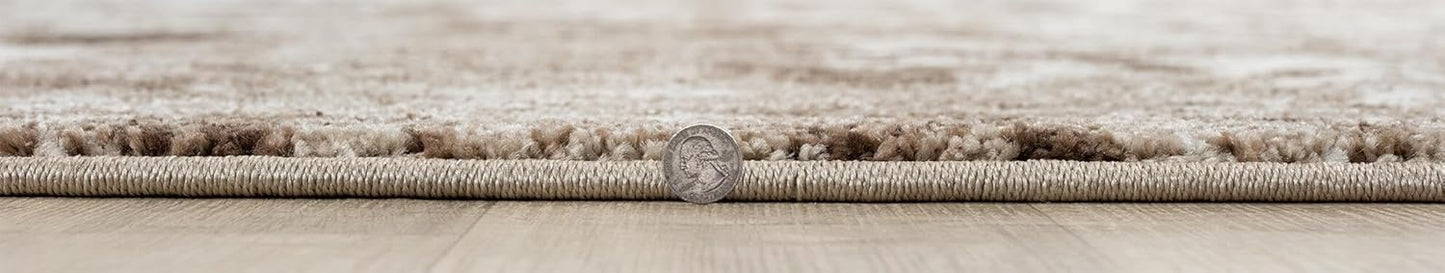 Keen Home Design Area Rugs - 8ft Round Non-Shedding, Abstract Rugs for Kitchen, Living Room, Bedroom, Dining Room, Entryway - Size: 7'10" Square, Multi