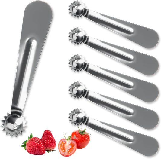 6 PCS Tomato Corer Strawberry Huller Tool,Strawberry Stem Remover,Stainless Steel Fruit Stem Remover for Tomato,Vegetable and Fruit Corers,Perfect for Kitchen
