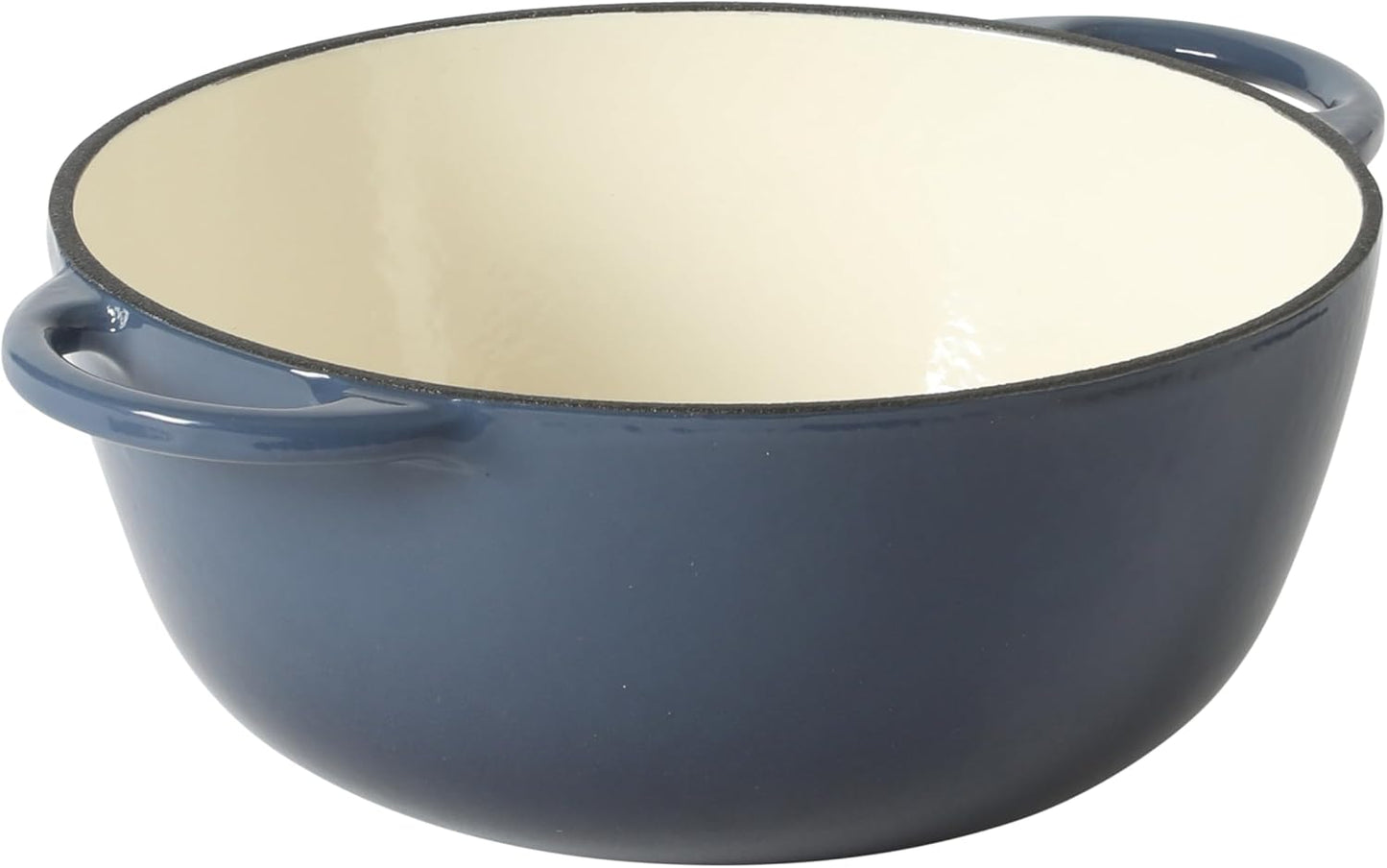 Gibson Home Addlestone 2.65 Qt Enameled Cast Iron Dutch Oven Pot with Lid – Round, Oven Safe to 500°F, Ideal for Bread Baking & Stews - Gradient Navy Blue