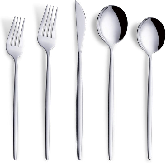 40 Piece Silverware Set,Stainless Steel Flatware Cutlery Set Service for 8 Including Forks Spoons Knives,Kitchen Utensil Set,Tableware for Home and Restaurant, Dishwasher Safe