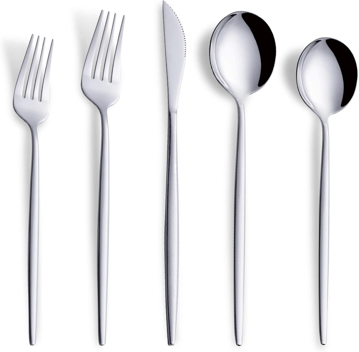 20 Piece Silverware Set,Stainless Steel Flatware Cutlery Set Service for 4 Including Forks Spoons Knives,Kitchen Utensil Set,Tableware for Home and Restaurant, Dishwasher Safe