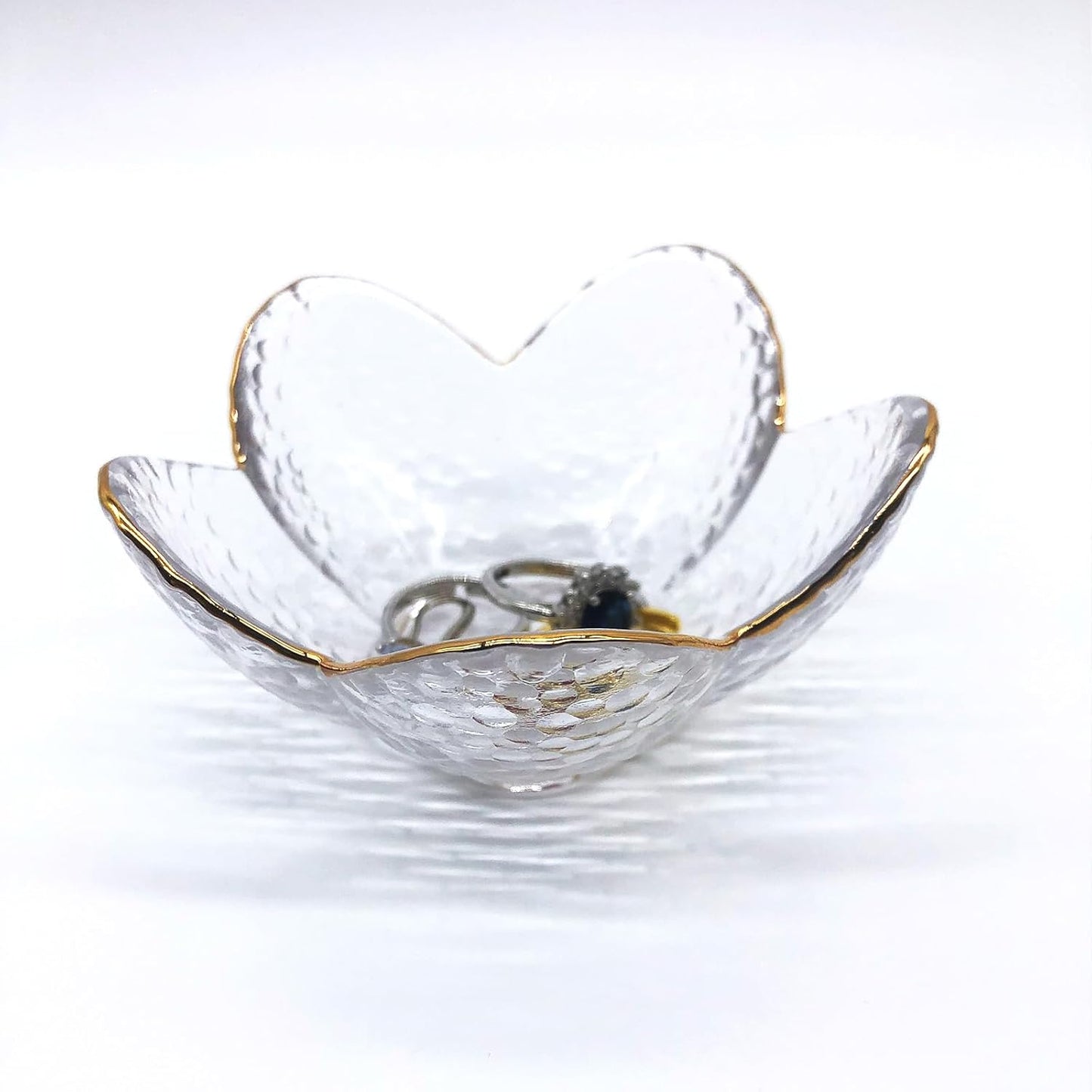 Small Ring Dish Jewelry Bowl, Glass Jewelry Dish Trinket Bowl, Crystal Ring Holder Dish Jewelry Plate, Nightstand Decor Jewelry Holder Dish, Engagement Gift Jewelry Tray Dish for Rings, Keys