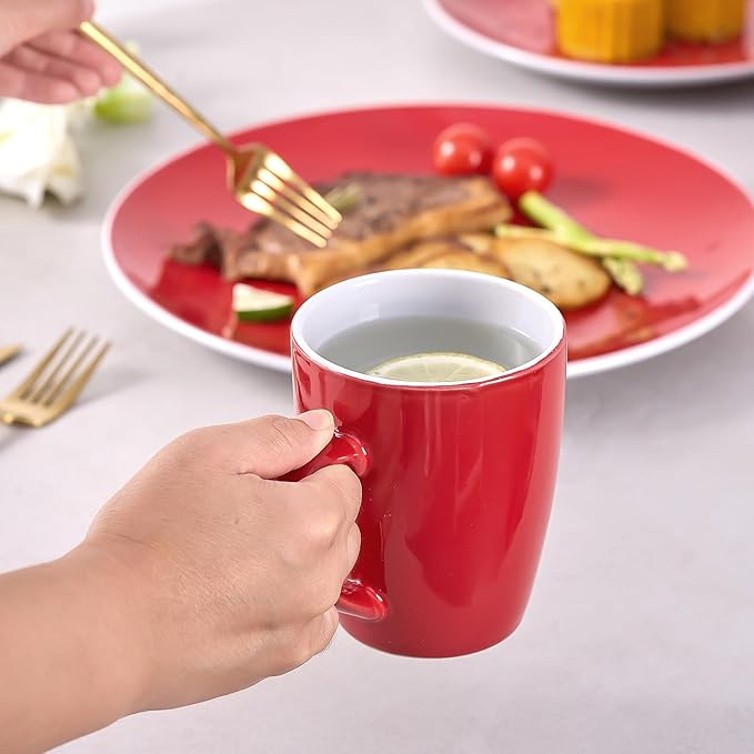 Bestone 16 Piece Round Kitchen Dinnerware Sets, Plates and Bowls, Dinner Plates, Cereal Bowls, Stoneware Dinnerware, Blue and White