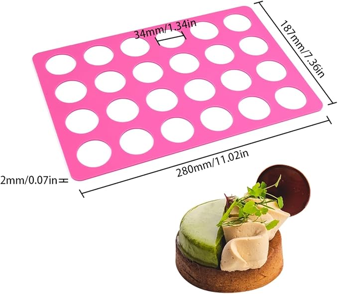 mostsom Round Silicone Chocolate Molds Cheese Chocolate Mat Cake Decorating Bakeware, Cookie Stencil Mat, Chocolate Chablon Molds, Baking Tools & Accessories for DIY Cake Decor (C_ Round)