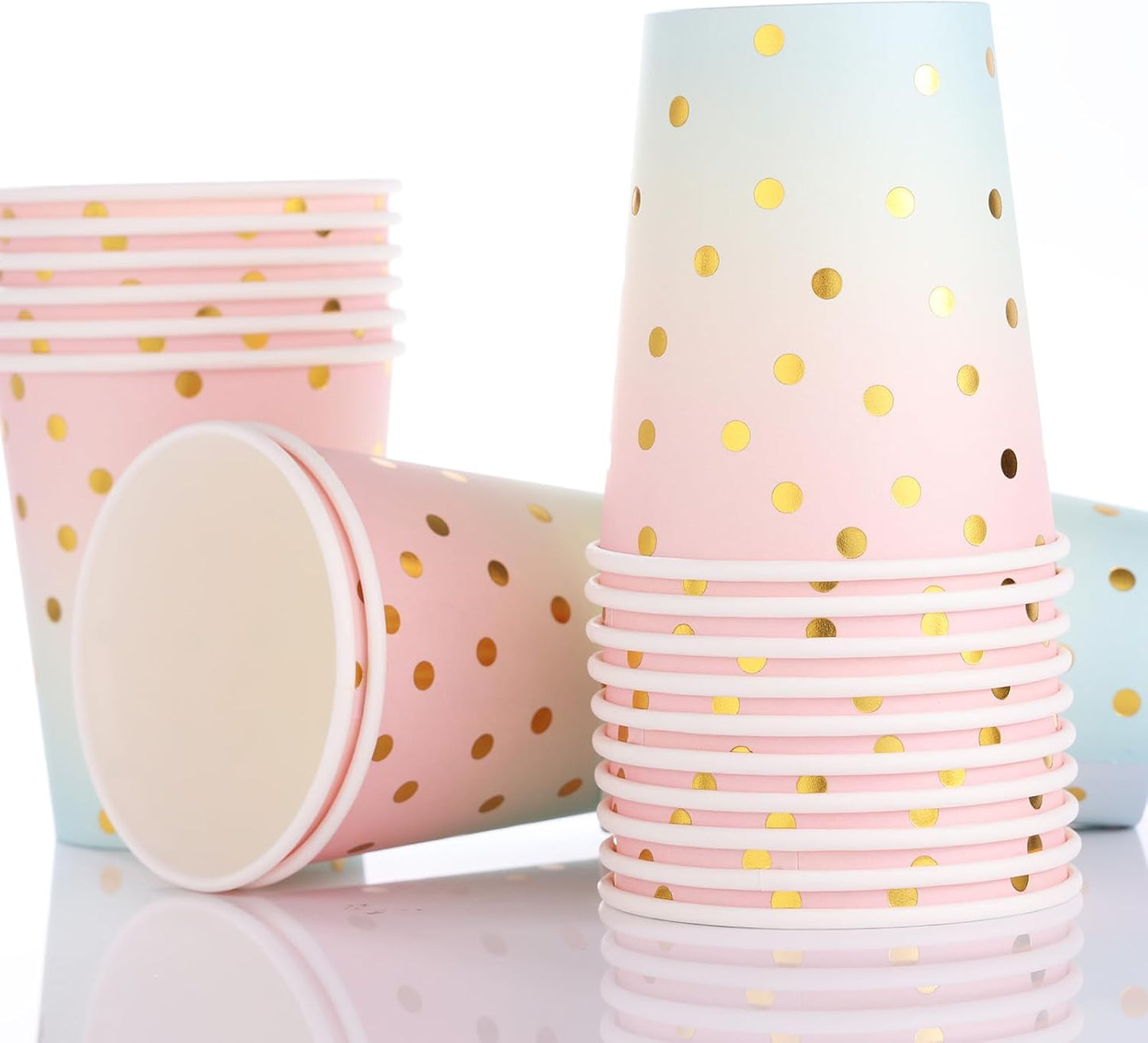 Pastel Party Supplies Rainbow Pastel Party Paper Plates Cups Napkins Dinnerware Set for Pastel Party Decorations Girl Birthday Baby Showers Bridal Shower Wedding,Serves 24