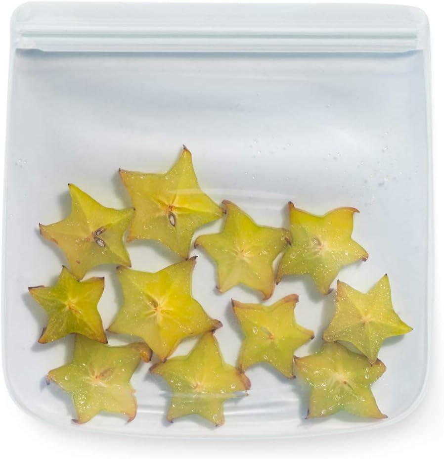 W&P Porter Silicone Reusable Storage Bag, Sandwich (34oz Flat), Mint, Food Storage Container, Microwave and Dishwasher Safe, Easy Cleaning