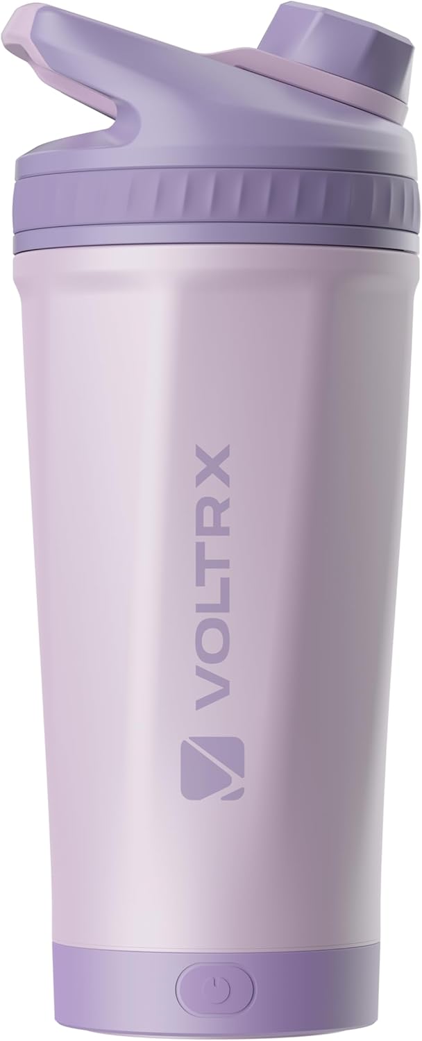 VOLTRX ChillMix Shaker Bottle Insulated Stainless Steel - USB C Rechargeable Electric Protein Shake Mixer, Shaker Cups for Protein Shakes and Meal Replacement, Dream Purple, 16 oz