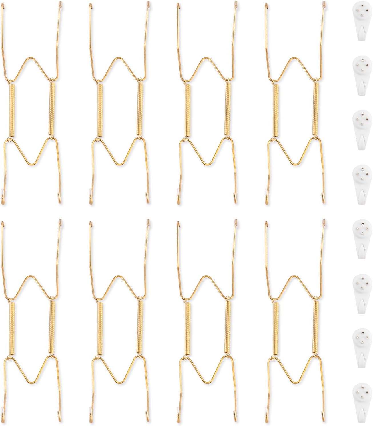 Bilillo 8 Pack Plate Hangers for The Wall, Suitable for 8-10 inch Art Plate, Stainless Steel Invisible Heavy Duty Wire Plate Holder with Wall Hooks, Plate Hangers for Displaying Plates, Platter, Dish