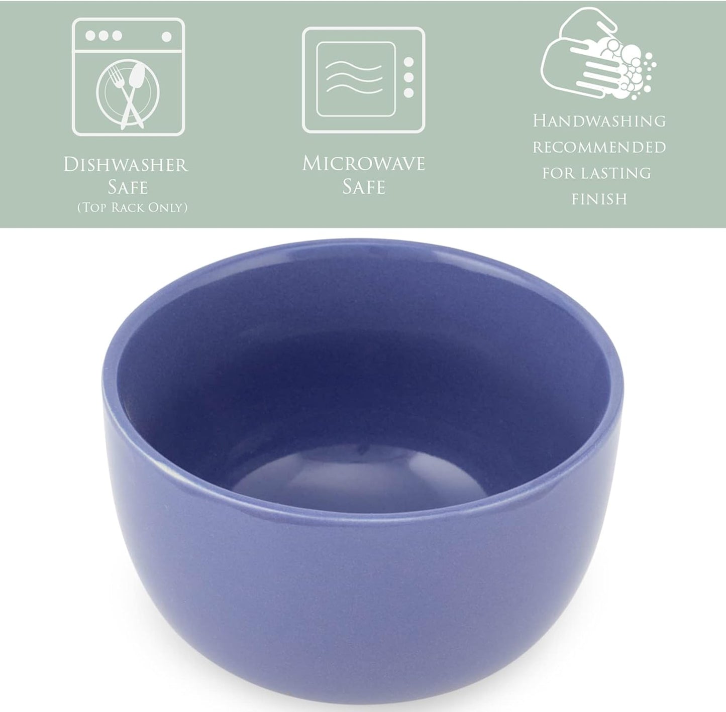 Elanze Designs Bistro Glossy Ceramic 4 inch Cute and Small Dessert Bowls Set of 4 - Perfect for Everyday uses from Snacks, Ice Cream, Candy and Treats, Violet Purple