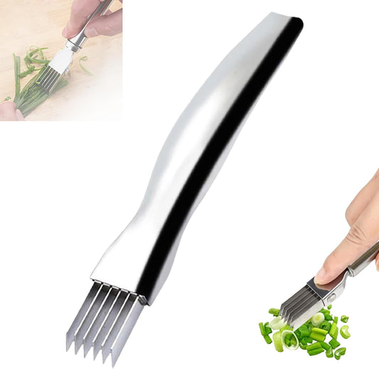 Shred Silk The Knife, 2025 Green Onion Cutter, Stainless Steel Chopped Kitchen Slicing Tool, Multifunctional Kitchen Food Vegetable Cutter, B 1Pack