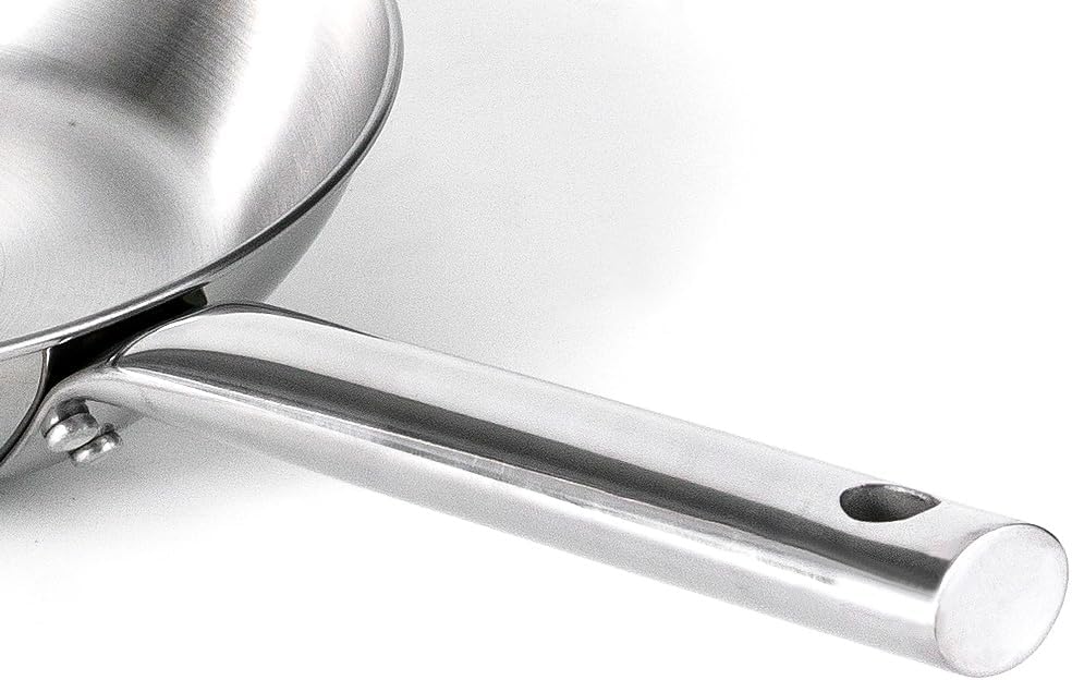 HOMICHEF Mirror Polished NICKEL FREE 8-Inch Fry Pan Stainless Steel (No Toxic Non Stick Coating) - Skillet Pan Flat Bottom Fry Pans - Omelette Pan Egg Pan - Induction Cookware Frying Pan
