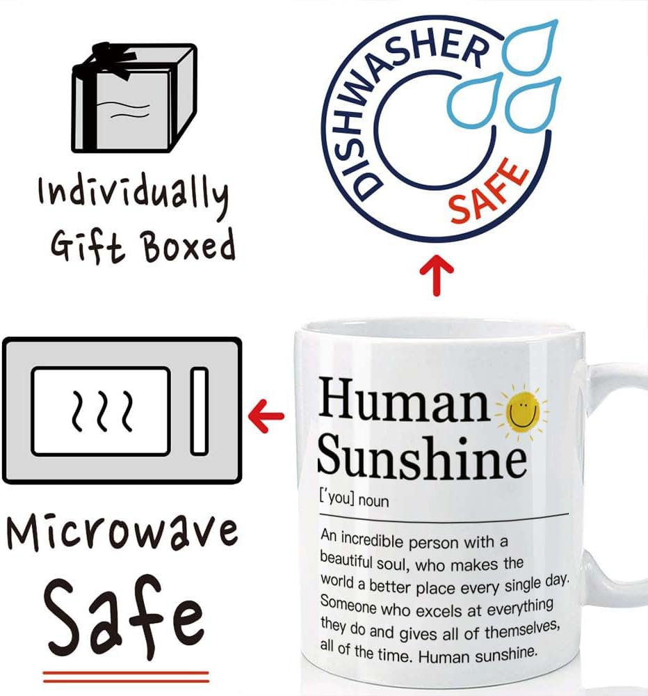 Human Sunshine Coffee Mug Gifts for Women/Boss Lady Gifts/Teacher Nurse Mom Coworker Mug Gift 11OZ / Boss Day Gift