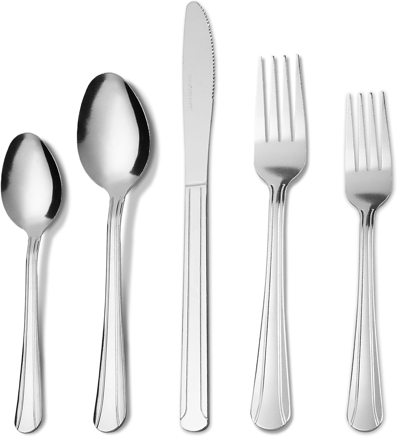 Silverware Set for 8 - Dominion 40PCS 18/0 Stainless Steel Flatware Utensils Cutlery Set Includ Steak Knife Fork Spoon for Home, Restaurant, Wedding, Party, Dishwasher Safe & Mirror Polished