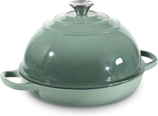 Davivy 5.5QT Sourdough Dutch Oven with Domed Lid, 10" Round Bread Dutch Oven, Enameled Cast Iron Bread Oven, Bread Oven for Sourdough Bread - Sea Salt Green