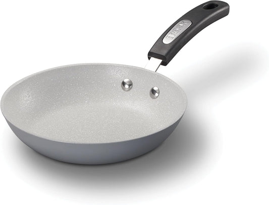Starfrit The Rock Terra 20cm (8'') Ceramic Non-Stick Fry Pan - Thick Aluminium Base - PFOA Free - Easy to Clean - Grey