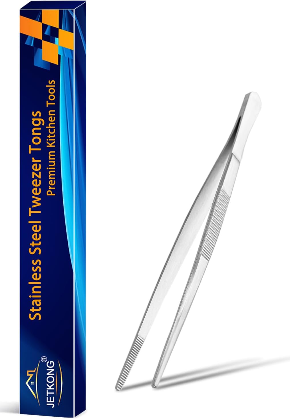 JETKONG 7 Inch Small Cooking Tweezers Mini Kitchen Food Tweezers Small Kitchen Tweezer Tongs