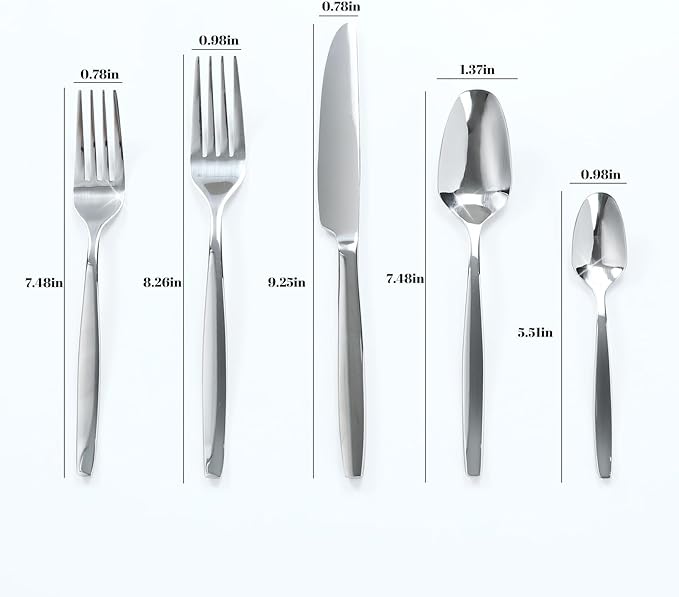 Silverware Set,30-Piece Stainless Steel Flatware Set for 6,18/0 Rust-Proof Cutlery Set with Forks & Spoons,Mirror Polished Dishwasher Safe - Heavy Duty Tableware for Wedding Housewarming