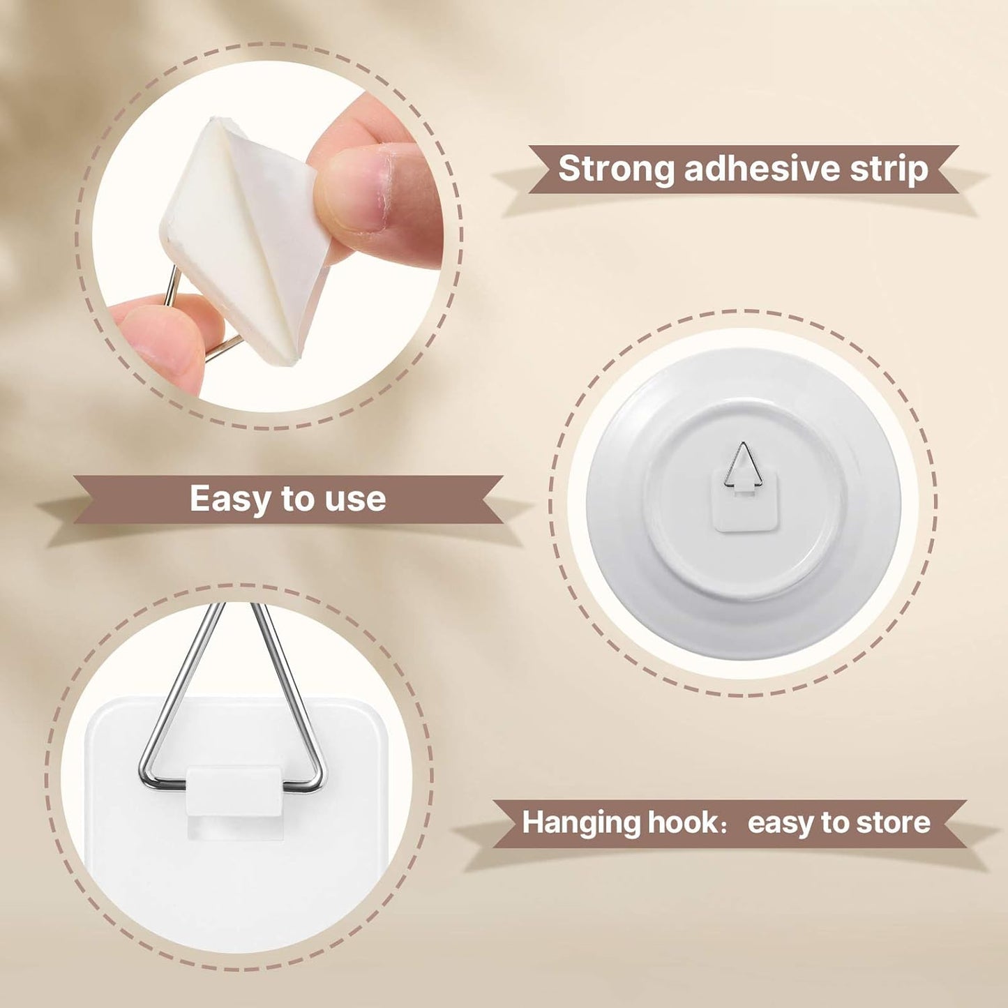 Sawysine 40 Pcs Invisible Adhesive Plate Hanger Wall Display Holder Vertical Plate Holders for Picture Hanging Hooks Wall Art Decor Supplies, 1.25 Inch