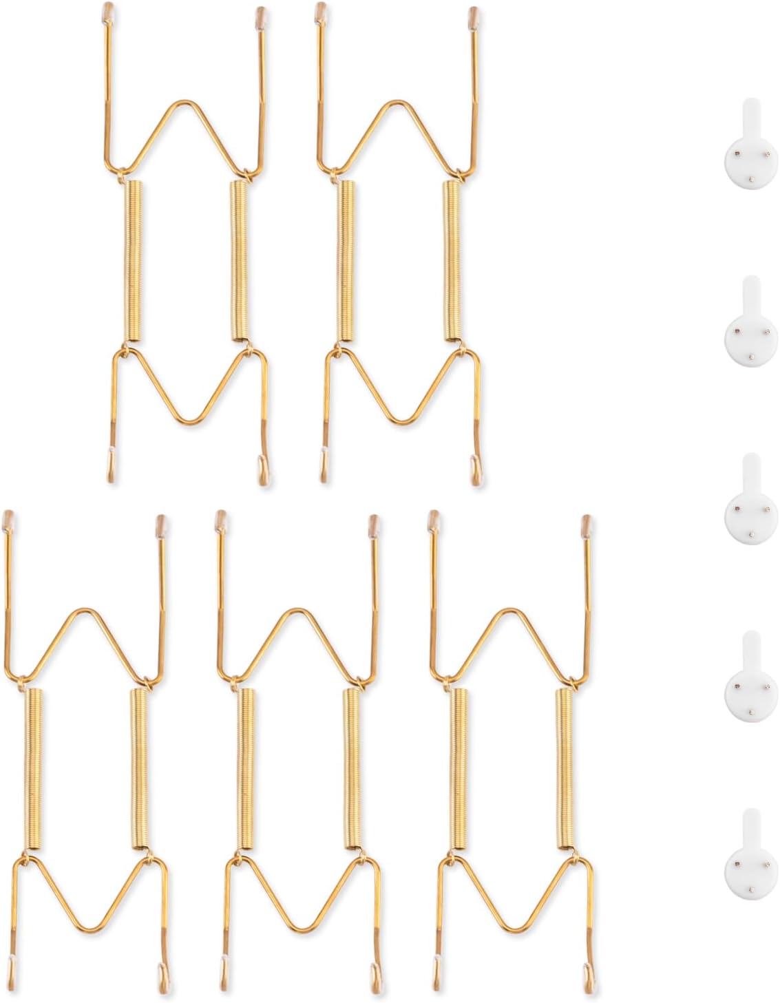 Bilillo 5 Pack Plate Hangers for The Wall, Suitable for 6-8 inch Art Plate, Stainless Steel Invisible Heavy Duty Wire Plate Holder with Wall Hooks, Plate Hangers for Displaying Plates, Platter, Dish