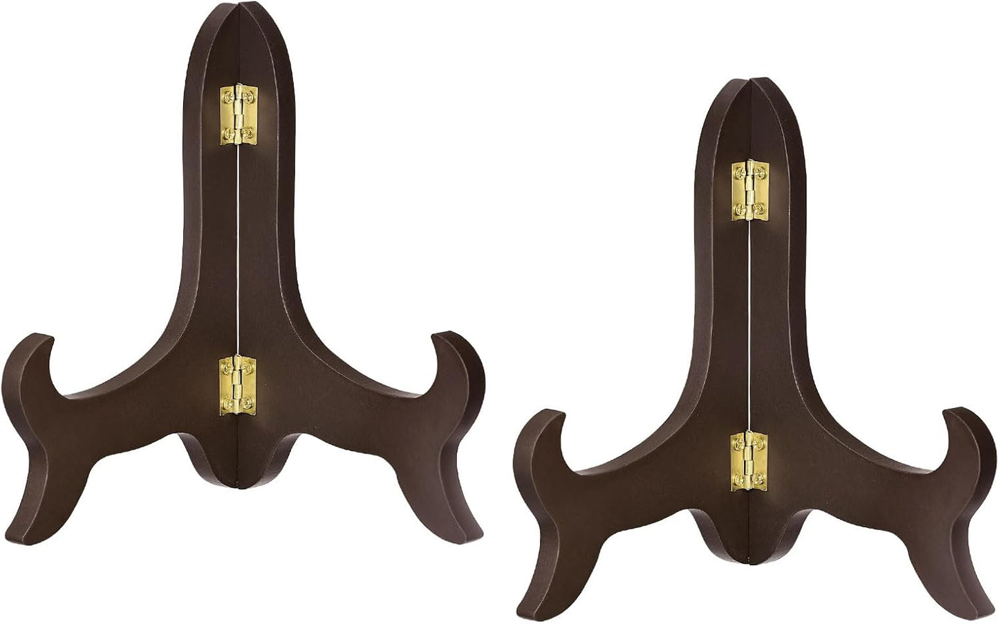 uxcell 2pcs 6" Easel Plate Holder, Wooden Folding Display Stand Brown for Decorative Picture Frame