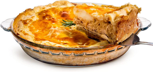 ZYER Small Pie Plate Easy Grab 27oz Glass Pie Pan for 2-3 People Pie Baking Pan Glass Pie Dish for Baking, 8.5 Inch