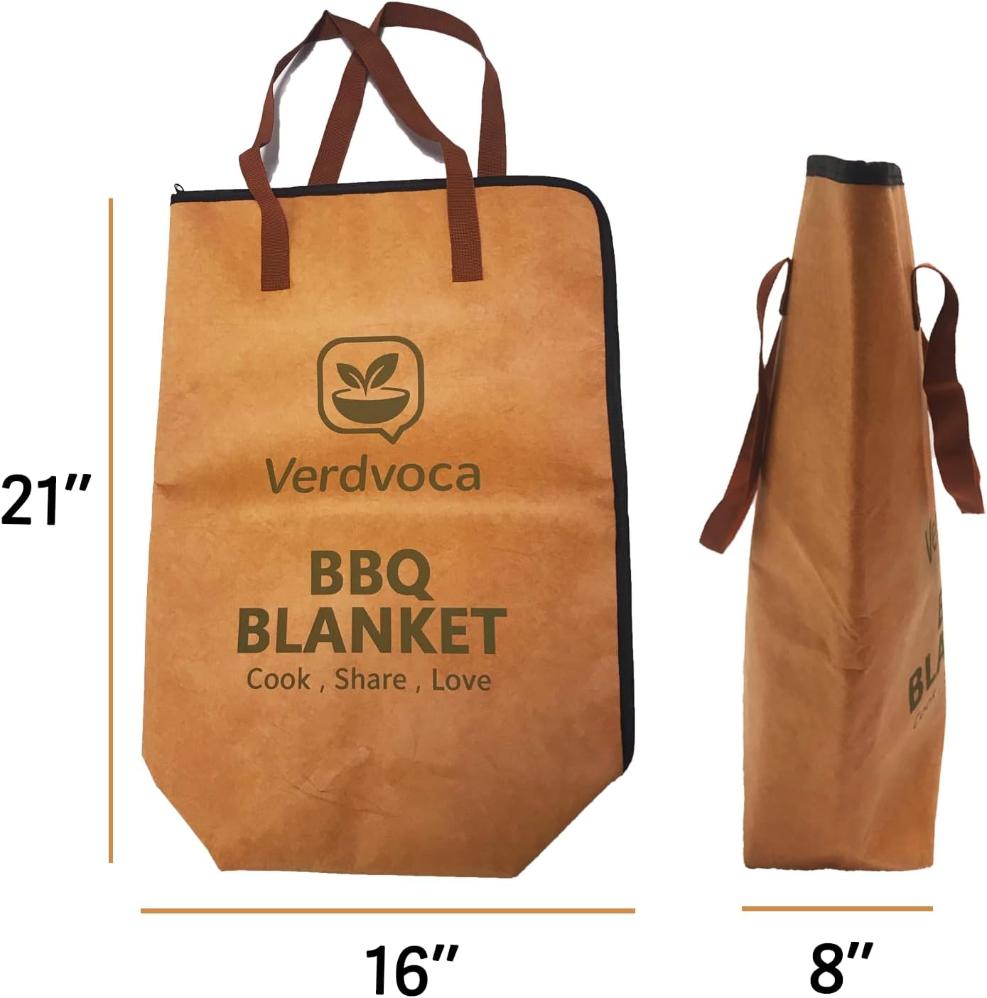 BBQ Blanket for Resting Brisket 21”×16”, Breathable Insulated Meat Wrap for Competition & Camping, Reusable Barbecue Pork Butt Holder, Portable Smoking Accessory, Updated Pro Tyvek Brown