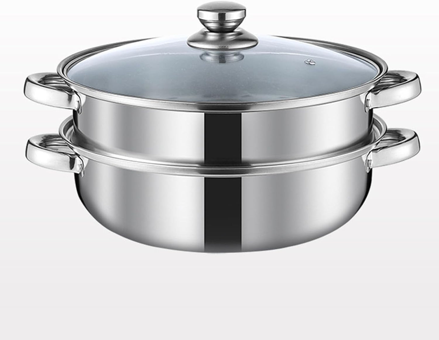 Steamer Pot for Cooking 5.0-Quart Steam Pot with Lid 2-tier Multipurpose Stainless Steel Steaming Cookware with Handle for Vegetable, Soups, Stews and Pasta