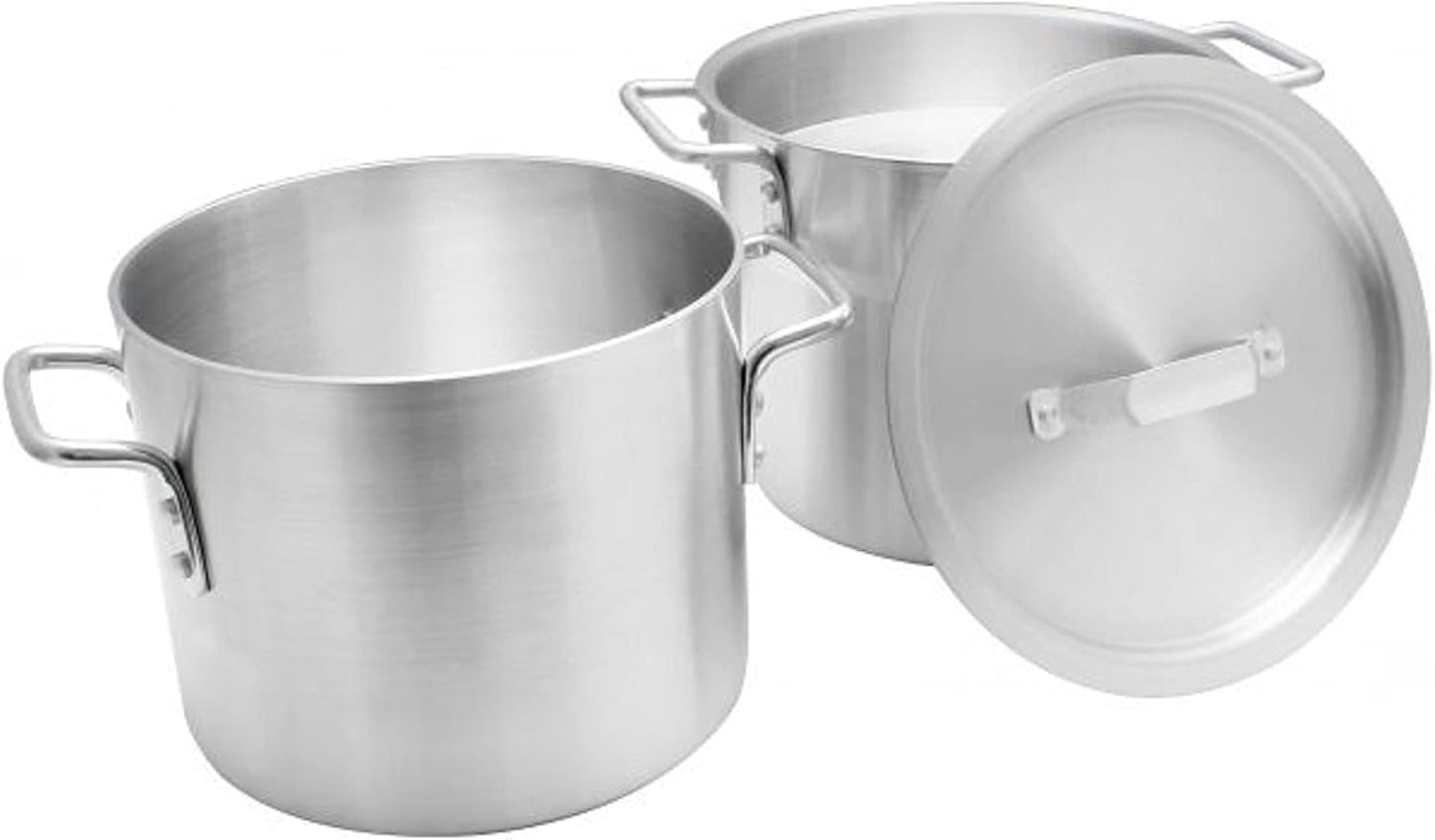 TrueCraftware- 16 Qt. Double Boiler Pot Aluminum with Cover– Heavy Gauge Steam Melting Pot Double Boiler for Chocolate Melting Fondue Candy Cheese Desserts and Specialty Sauces Mirror-Finish