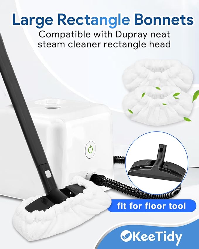 6 Pack Steam Cleaner Attachments Compatible with Dupray Neat Steam Cleaner & Compatible with McCulloch Steam Cleaner 2 Large Rectangle+4 Small Triangle Bonnets Reusable Microfiber Mop Pads Accessories